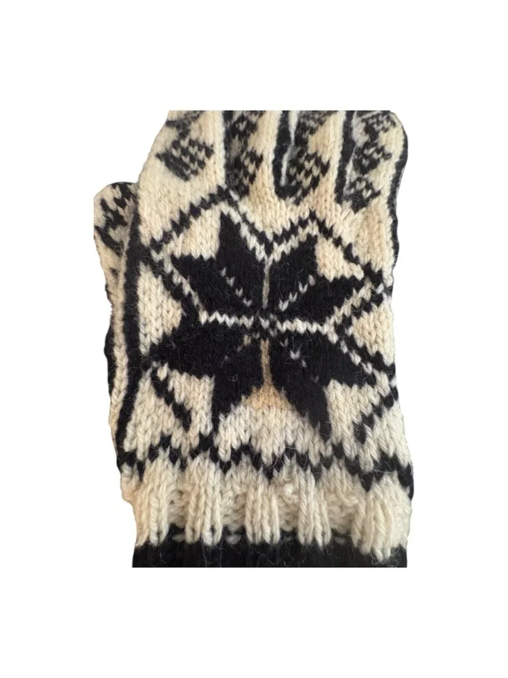 VTG Scandinavian Snowflake Selbu Inspired Wool Gloves Lilly Whites Brand